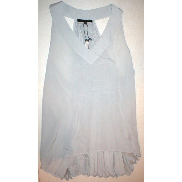 New Womens NWT $70 Harve Benard Accordion Pleated Blouse Light Gray Medium Work - Picture 7 of 10